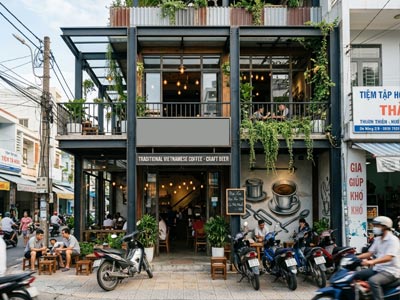 Thi công quán Cafe khung thép giá rẻ