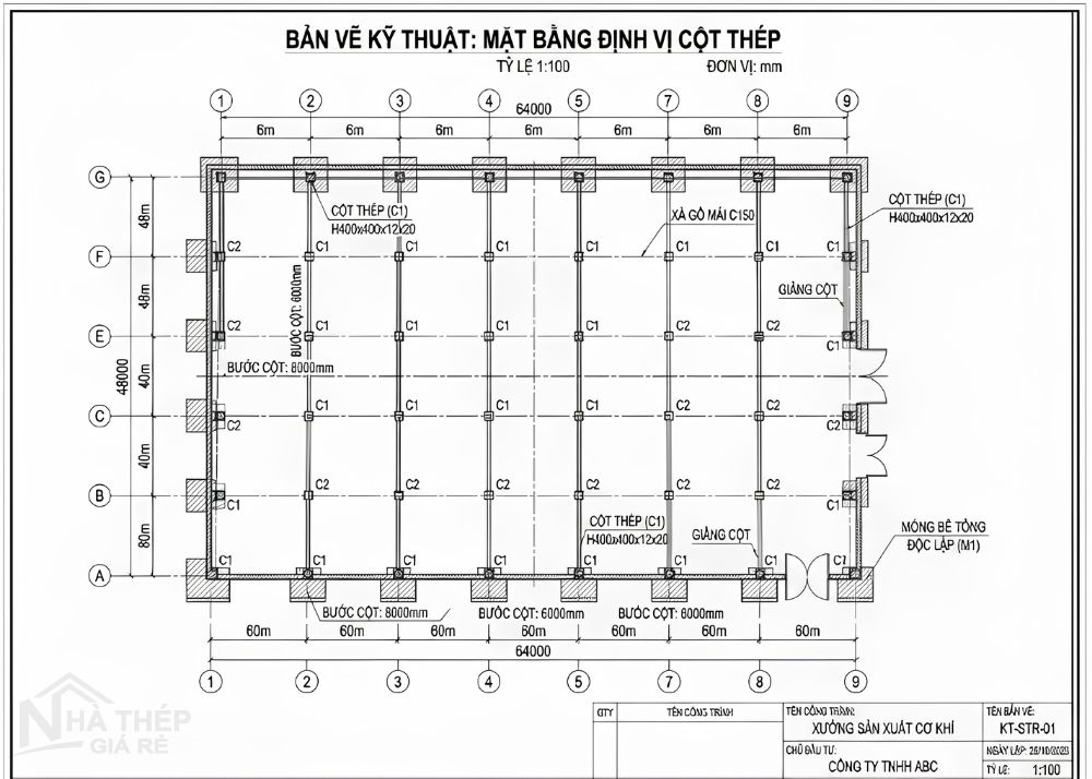 Bước cột là gì? Cách tính bước cột trong xây dựng nhà thép chuẩn kỹ thuật, tối ưu chi phí