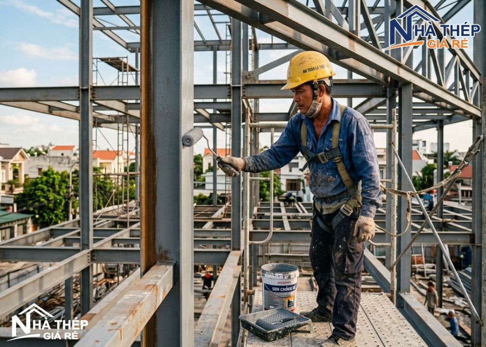 cách xử lý nhà khung thép bị gỉ sét hiệu quả