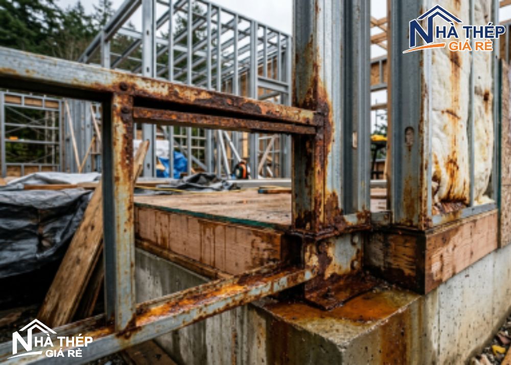 Nhà khung thép có dễ bị rỉ sét không? Cách hạn chế và xử lý nhà khung thép bị rỉ sét