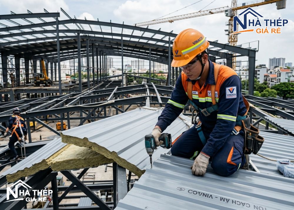 giải pháp chống ồn nhà khung thép