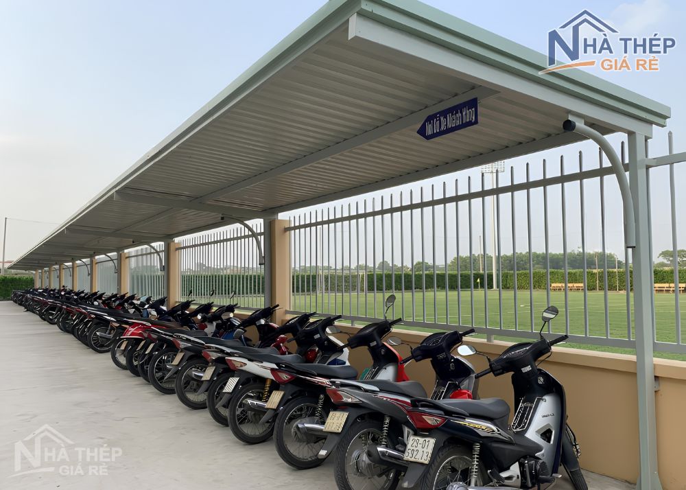 nhà để xe khung thép
