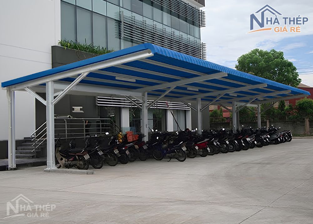 nhà để xe khung thép