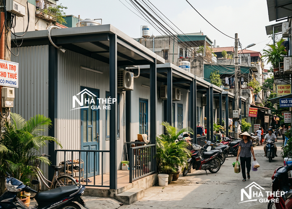 Thi công nhà trọ, homestay khung thép giá rẻ
