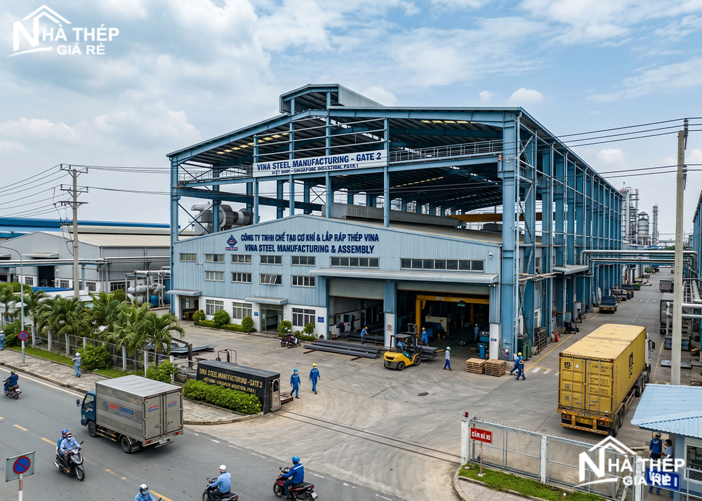 Thi công nhà xưởng khung thép giá rẻ