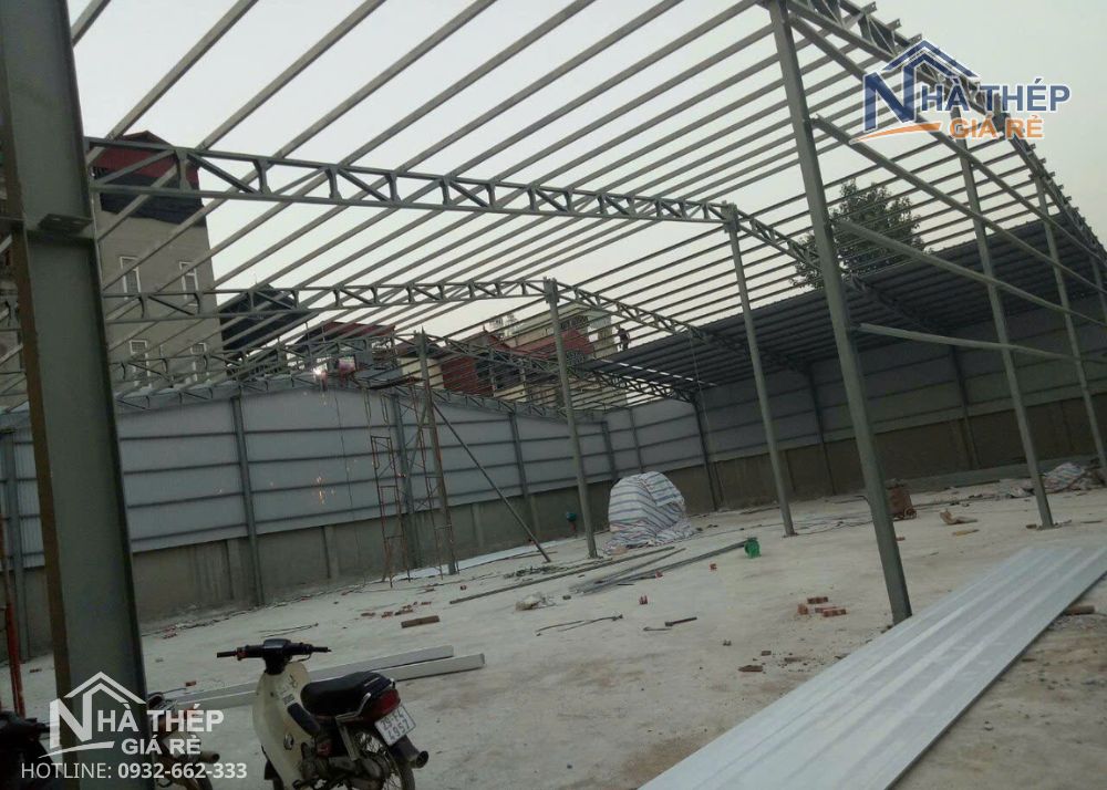 dự án thi công nhà xưởng khung thép tại đông anh hà nội