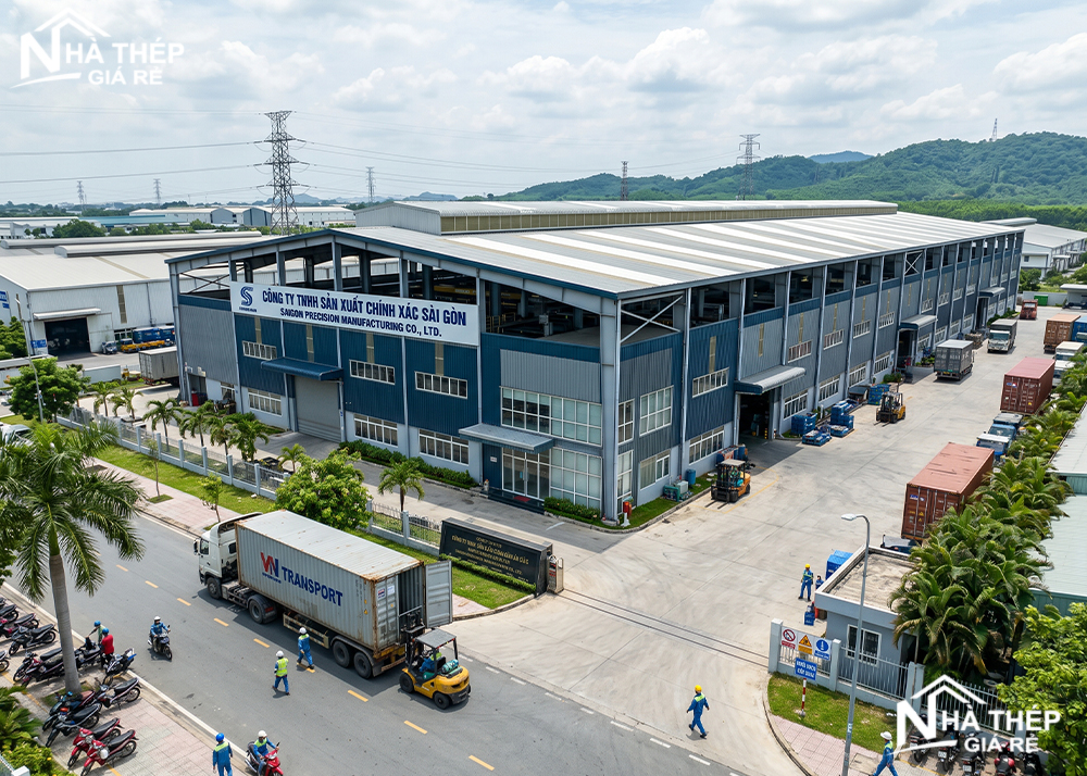 Thi công nhà xưởng khung thép giá rẻ