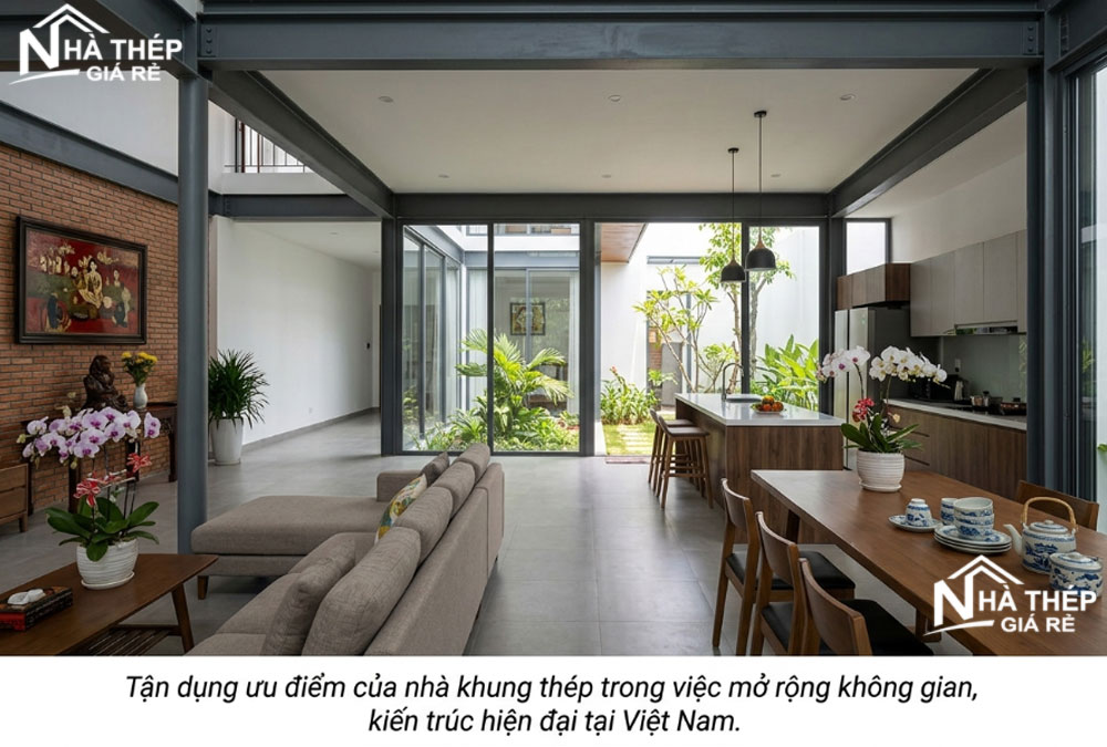 Kinh Nghiệm Thiết Kế Nhà Khung Thép Đẹp Và Tối Ưu Không Gian, Công Năng