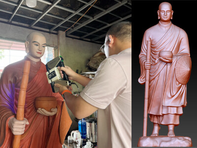  Số hoá quét mẫu 3D pho tượng thiền sư Khương Tăng Hội