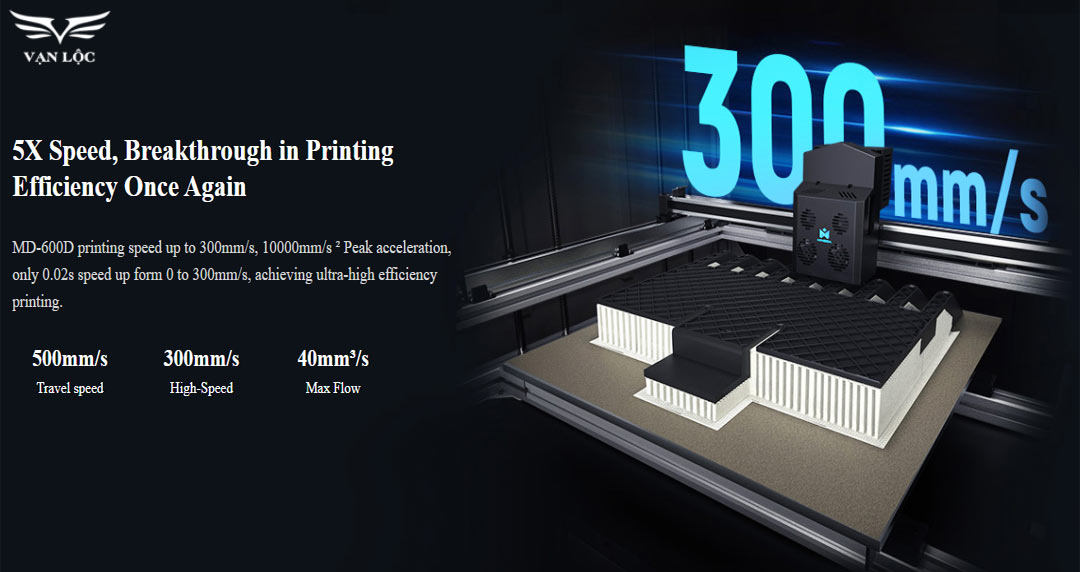 Máy in 3D FDM MINGDA MD-1000D có tốc độ in nhanh