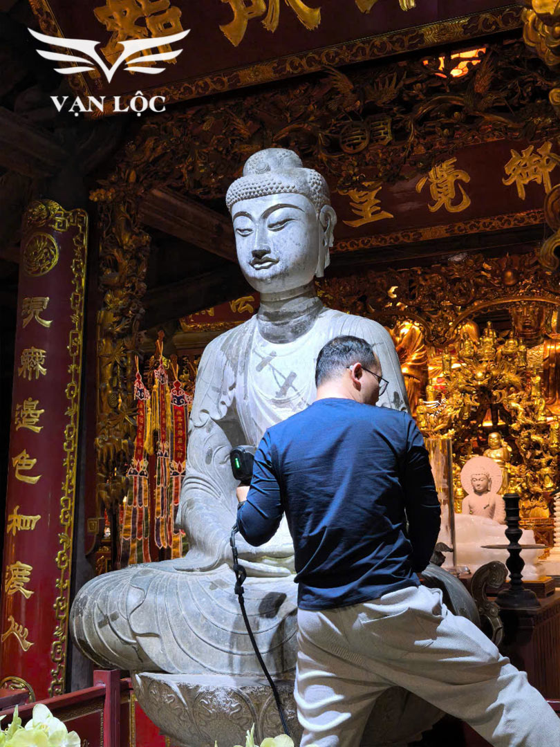quét 3d tượng Phật chùa Phật Tích