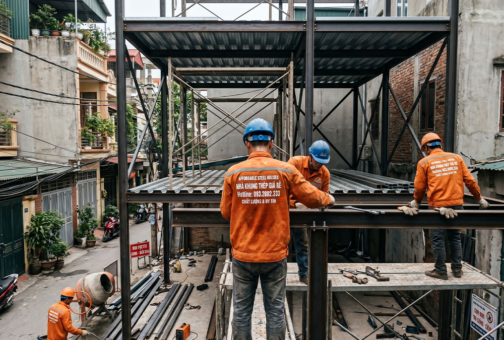 Kinh nghiệm thi công nhà khung thép tiết kiệm chi phí