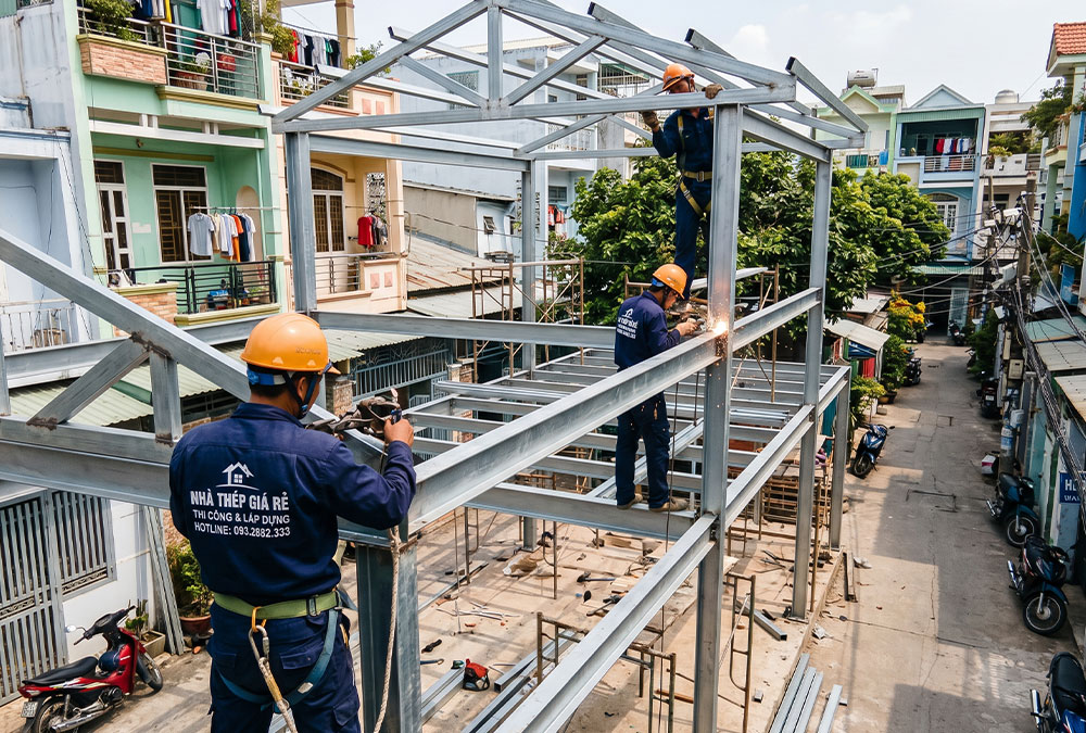Bộ khung chính là xương chịu lực của nhà xưởng thép tiền chế