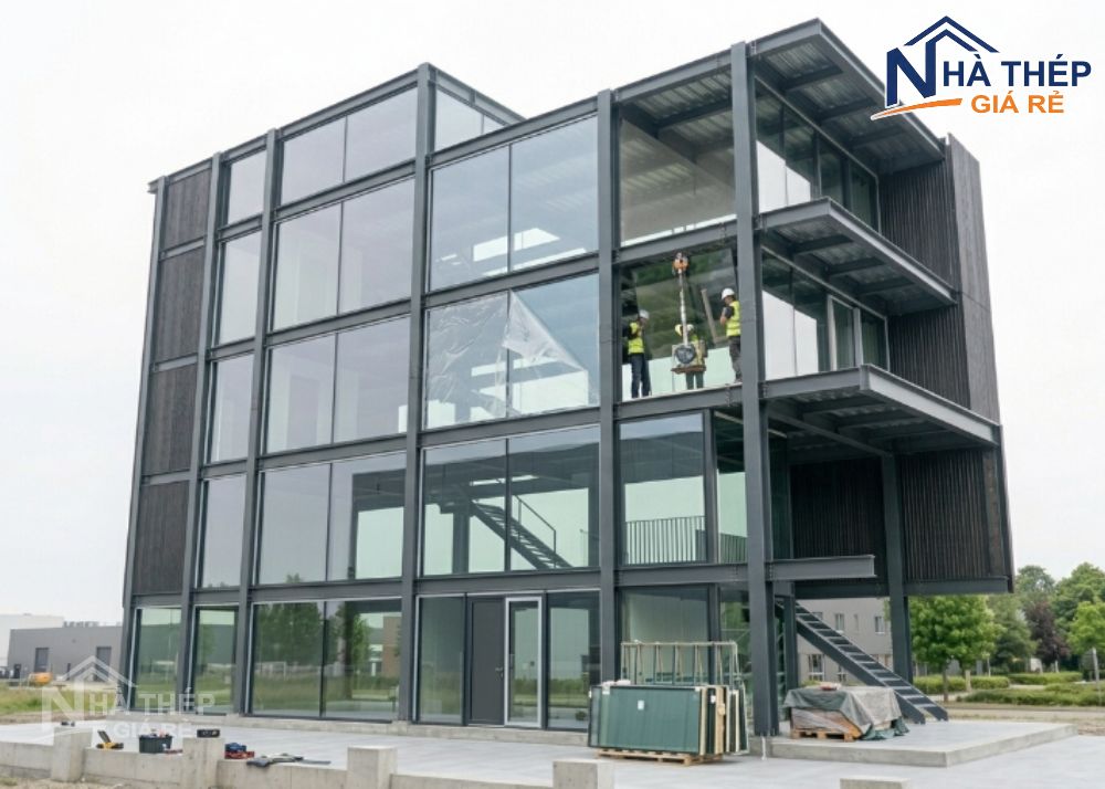 báo giá thi công nhà khung thép 3 tầng